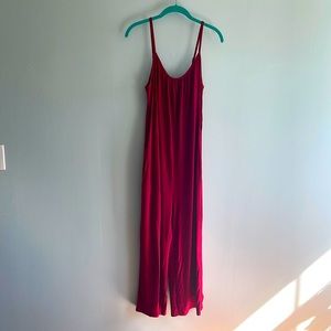Amazon Size S Deep Red Women's Casual Sleeveless Loose Jumpsuit